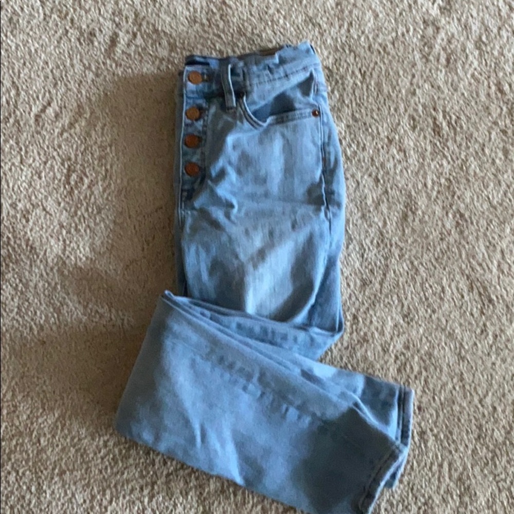 Jcrew button fly toothpick jeans